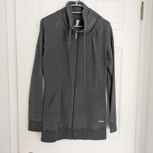 Women's Charcoal Gray Zip Funnel Neck Jacket